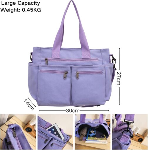 Makukke Cord Women's Shoulder Bag Tote Bag Large Multiple Bag Shopper Bag Handbag Shoulder Bags for Work Office Travel Shopping School – Bild 4