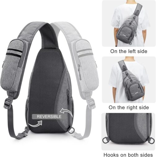 G4Free Sling Bag Backpack Chest Bag Shoulder Bag Anti-Theft Crossbody Gym Daypack with Headphone Hole for Outdoor Cycling Travel Hiking Men Women – Bild 5