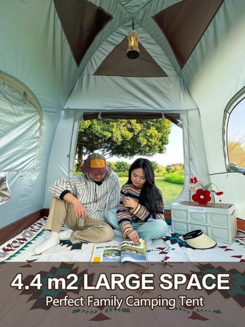 DanCoom Inflatable Tent 2/4/6/8 Person Tents for Camping, Big Air House Tent Contains Rainfly, Easy Setup Large Inflate Tents for Outdoor Camping, Glamping Tents Large Apse – Bild 4