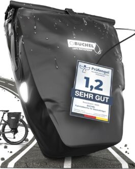 Büchel Fahrradtasche für Gepäckträger I 100% Wasserdicht I mit Tragegriff und Schultergurt I fahrradtasche gepäckträger, gepäckträgertasche, Fahrrad Taschen hinten
