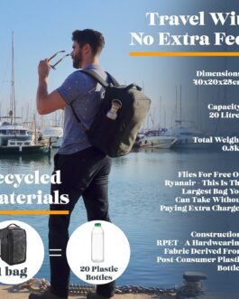 Cabin Max For Ryanair Hand Luggage Backpack 40 x 20 x 25 cm, Travel Backpack, Wizzair Aircraft Bag, Eurowings, Easyjet Vueling (Travel Backpack Manhattan 20L 40x25x20), Black USB, briefcase