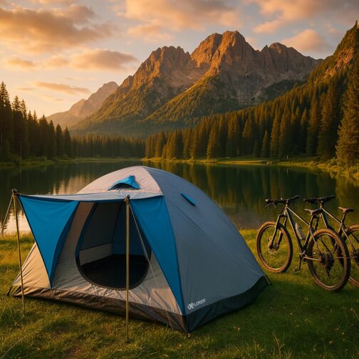 EXPLORER Zelt Iglu 2 & 3 Doppeldach Kuppelzelt mit Vordach Igluzelt 2-4 Personen 2000 mm Wassersäule wettergeschützter Eingang Outdoor Wandern Familie Camping – Bild 7