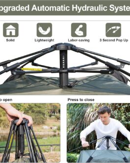 Camping Tent Automatic Instant Tent 2-3 Person Pop Up, Double Layer Waterproof & Windproof Ultralight Dome Tent UV Protection Easy Setup for Trekking, Families, Backpacking