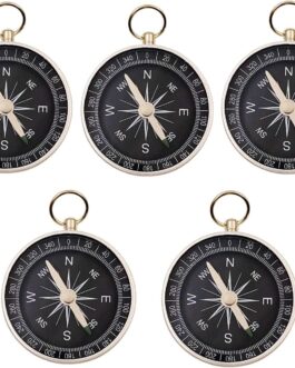 JZK 5 x 44 mm Small Aluminium Alloy Compass with Bow Top for Key Ring Pendant, Birthday Party Favour Gifts for Children