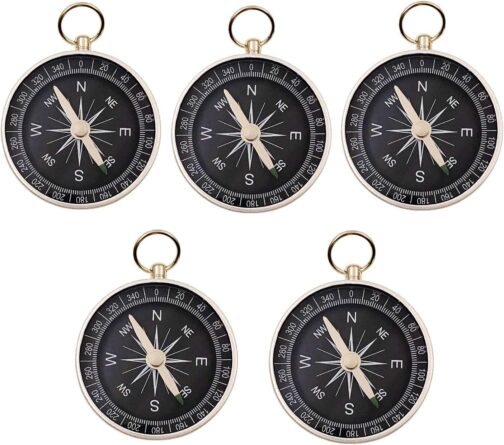 JZK 5 x 44 mm Small Aluminium Alloy Compass with Bow Top for Key Ring Pendant, Birthday Party Favour Gifts for Children
