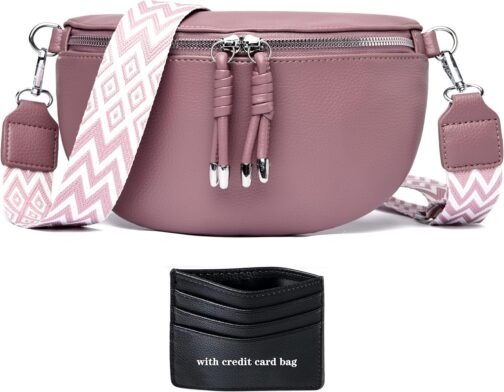 YISUOHOOM Bum Bag Women's Shoulder Bag Small Crossbody Bag Vegan Leather Chest Bag Small Handbag, purple-v1, Unit size, Shoulder bags