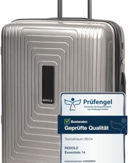 REDOLZ Essentials 14 Regular Items, Coffee Grey Metallic, Hard shell trolley with swivel castors