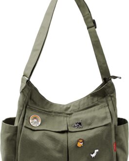 Captain Blues Canvas Messenger Bag Shoulder Bag Crossbody Shoulder Tote Hobo Bag for Women and Men – Large Bag with Multiple Compartments