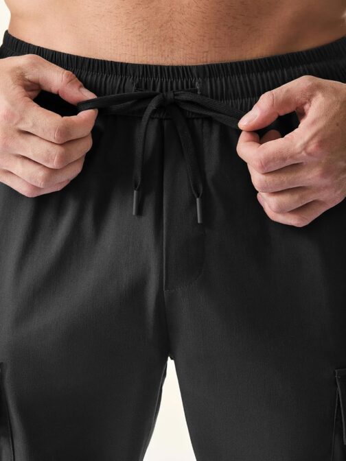 JMIERR Men's Cargo Trousers, Long Joggers, Sports Trousers, Elastic Waist with Drawstring, Sweat Trousers for Men with Pockets – Bild 7