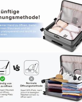 yuweijie Suitcase Trolleys Lightweight ABS + PC Hand Luggage Hard Shell Suitcase Trolley Suitcase Travel Suitcase Expandable TSA, 4 Wheels, black, S, Multifunctional and lightweight case