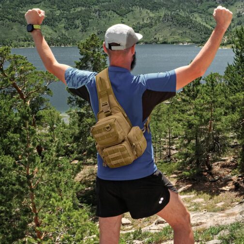 G4Free Tactical Chest Bag Military Shoulder Bag Chest Sling Pack Molle Army Crossbody Bag Military Shoulder Bag Single Strap Backpack for Travel Hiking Camping Trekking – Bild 7