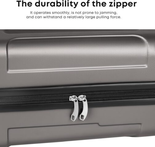 yonsly® Suitcase, Trolley, Travel Suitcase, Trolley Suitcase, Hand Luggage with 4 Wheels, 360°, ABS Hard Shell, Safety Lock, Soft Rubber Handle, 210D Lining, gray, S, YONSLY -B – Bild 5