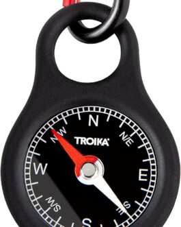 Troika WEGWEISER – COS10/BK – Keyring with compass – incl. Carabiner – PVC/acrylic/ABS/aluminium – red, black original