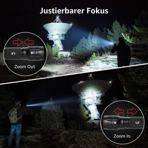 LE LED Torch Small, LE1000 Extremely Bright Zoom-able Mini Torches Battery Operated for Children, Portable, Waterproof Torch, Torch for Camping, Outdoor, Hiking, Emergencies – Bild 3