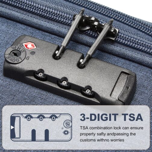 British Traveller Soft Luggage Suitcase, blue – Bild 6