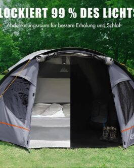 PORTAL Blackout Zelt 3-4 Perosonen mit Vorzelt Camping Kuppelzelt 4000mm wasserdicht Familienzelt Festivalzelt Outdoor für Camping Reise