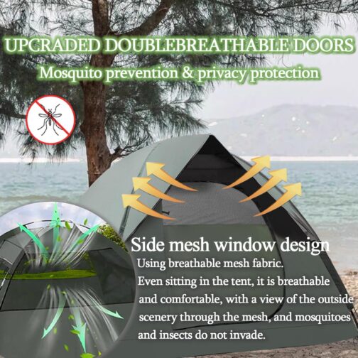 Camping Tent 2-3 Person Dome Tent Ultralight Tents Double Layer Waterproof & Windproof Family Tent for Camping and Picnic, Easy to Assemble Outdoor Tent for Garden, Hiking Trip – Bild 3