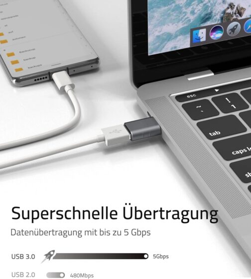 Syntech USB C to USB Adaptor, Space grey – Bild 5