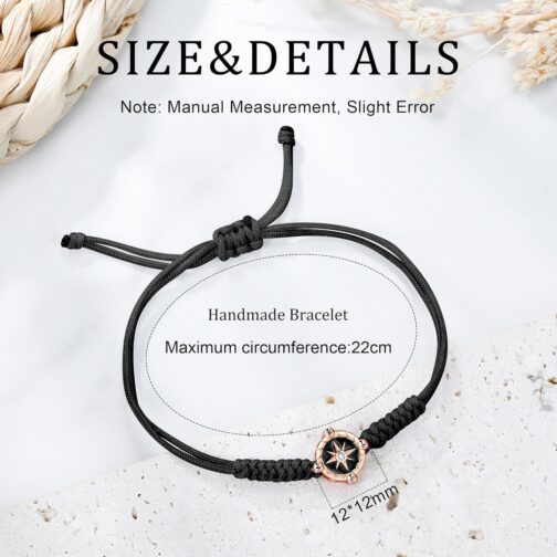 JENDEAR SHINE Rope Bracelet for Women Girls, Hand Braided Chain with Cubic Zirconia Charm, Mother's Day, Birthday, Graduation, Friendship Jewellery, Gift – Bild 6