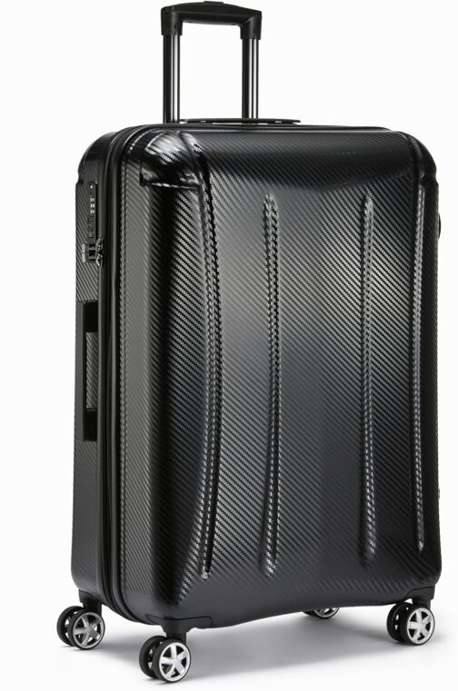 Amazon Basics - 20" High Quality Oxford Hard Shell Trolley with Swivel Wheels, black, 76 inches, 30"