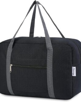 Ryanair Hand Luggage, 40 x 20 x 25 cm, Hand Luggage for Aeroplane, Foldable Travel Bag for Women, Weekender Bag, 20 L, A-Black, (20L) UK, Black