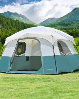 Zelte 2/4/6/8 Person, Einfacher Aufbau Wasserdichtes Campingzelt mit Regenschutz, Tragbares Doppellagiges Großes Familienzelt für Camping Hinterhof Outdoor &Wandern