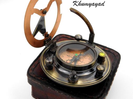 KHUMYAYAD Handmade Brass Sundial Compass Fully Functional with Pure Leather Case – Bild 3