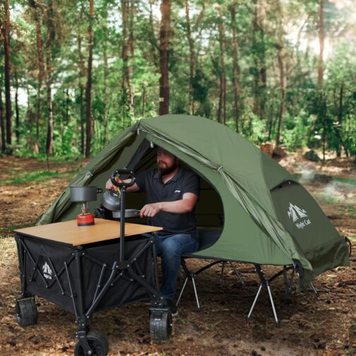 Night Cat Children's Bed Tent with Camping Bed for 1 Man Foldable Waterproof Lightweight Tent Off the Ground Easy Assembly and Portable for Hiking Travel – Bild 2
