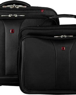 Wenger 600662 PATRIOT 17″ 2-Piece Business Wheeled Laptop Briefcase , Padded laptop compartment with Matching 15.4″ Laptop Case in Black {38 Litres}