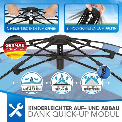 Aretus ® Eagle Tent Large Pop Up 2, 3, 4 Person Tent with Awning, Waterproof 2 Compartments Ventilated UV Protection for Camping Festival with 2 in 1 Function – Bild 2