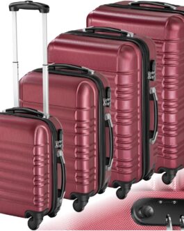 TecTake 4 Piece ABS Travel Suitcase Set Trolley Hard Case 4 Wheels 360 Degrees Various Colours