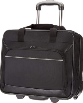AmazonBasics Rolling Laptop Case on Wheels – Fits Most Laptops up to 16″
