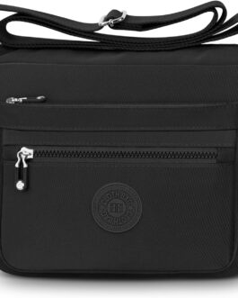 JUYANO Shoulder Bag Women’s Medium Size Nylon Women’s Shoulder Bag with Multiple Pockets Waterproof Lightweight Crossbody Bag Women’s Adjustable Wide Leisure for Shopping Travel School