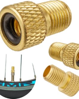 Bicycle Valve Adapters, 3 Pack, DV and SV to AV Valve, Dunlop and French Valve to Car Valve, with Extra Sealing Ring, Bicycle Valve Cap Adapters, Tyre Valve Adapter, Metal