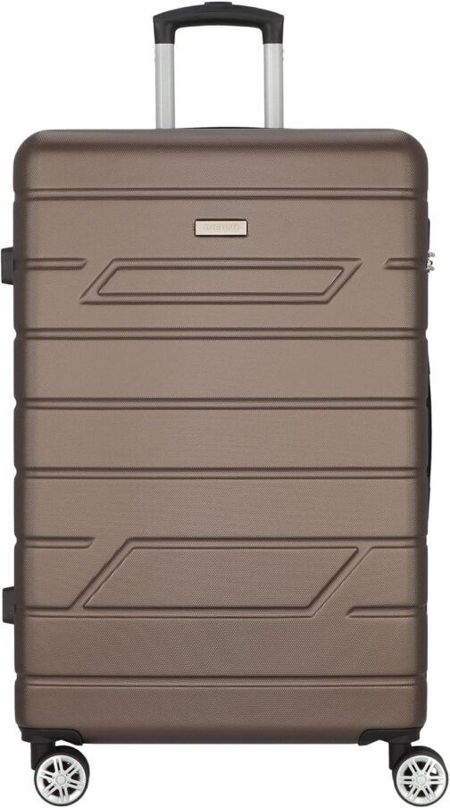 NOWI Bergamo Travel Suitcase - Water-Repellent, 8 Wheels, 360° Rotatable, Telescopic Rod, Fully Lined Interior, bronze, Modern and elegant, clean lines, stylish and functional, available in four