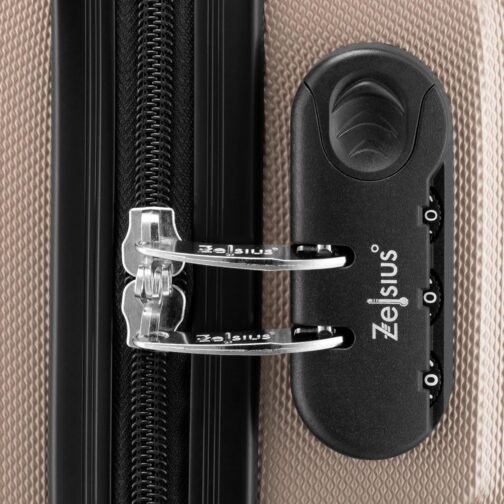 Zelsius Suitcase Set of 3 | ABS Hard Case with Combination Lock, Double Wheels and Inner Divider | Hand Luggage Suitcase, Hard Case Set 3 Pieces, Trolley, Large Suitcase, Luggage Set, champagne, – Bild 6
