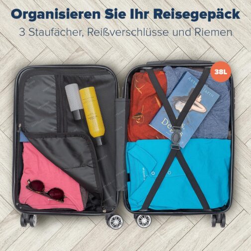 TRVLMORE Suitcases & Trolleys - Hand Luggage Suitcase - Travel Suitcase with Wheels - Hand Luggage Trolley 55 x 40 x 20, Hard Case Small, Suitcase Hand Luggage 55 x 40 x 20 Lightweight, Trolley Hand – Bild 6
