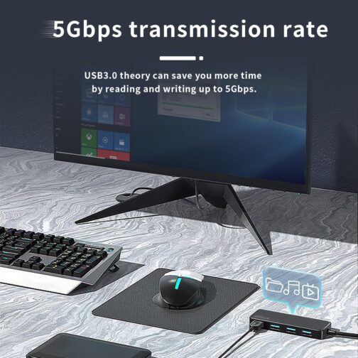 ANYPLUS USB Hub 3.0, 4 Port USB Hubs, Portable USB Splitter Mini USB Splitter for Desktop, Laptop, Xbox, Flash Drive, HDD, Console, Printer, PC, Keyboards, HP, Dell – Bild 4