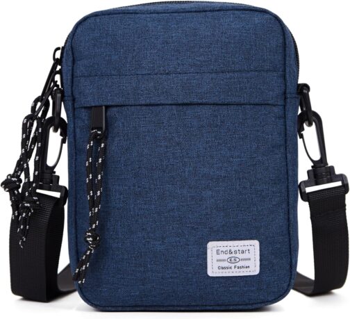 Mobile Phone Shoulder Bag Small Men's Bag for Hanging Small Waterproof Zip Mobile Phone Shoulder Bag Holster Men's Mobile Phone Case with Shoulder Strap Mobile Phone Wallet Purse Handbag