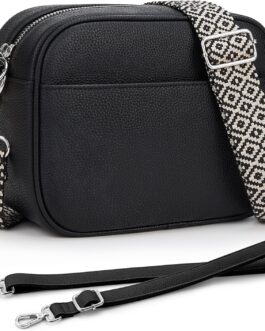 KALIDI Women’s Shoulder Bag, Stylish Vegan Leather Wide Strap Crossbody Shoulder Bag with 2 Adjustable Straps for Daily Working, Shopping, Dating, Travel