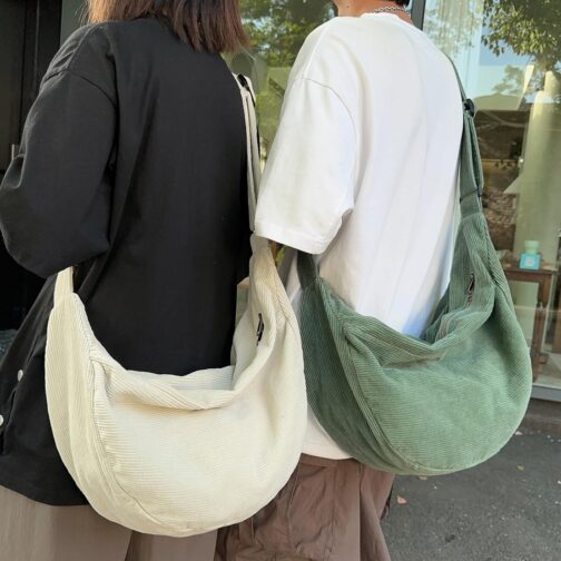 ibalulu Crossbody Bag Women's Men's Shoulder Bag Women's Cord Bag Handbag Women's Large Casual Shoulder Bag with Adjustable Shoulder Strap for School Office Work Travel Excursion Shopping – Bild 9