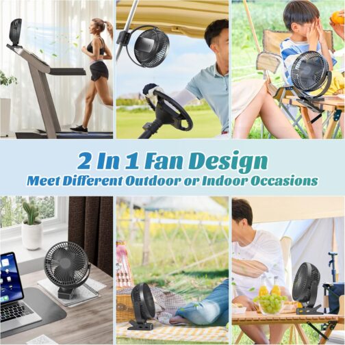 ATEngeus USB Fan, Hand Fan, Small Fan, USB Mini Fan, 4 Speeds, 90° Rotatable USB Fan, Low Noise, for Office, Home and Outdoor (TF29) – Bild 6