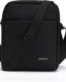 OSOCE Men’s Shoulder Bag Stylish Waterproof Shoulder Bag Messenger Bag Business Bag Crossbody Sling Bag for Work Travel Everyday Life (Black), Nylon_black, messenger
