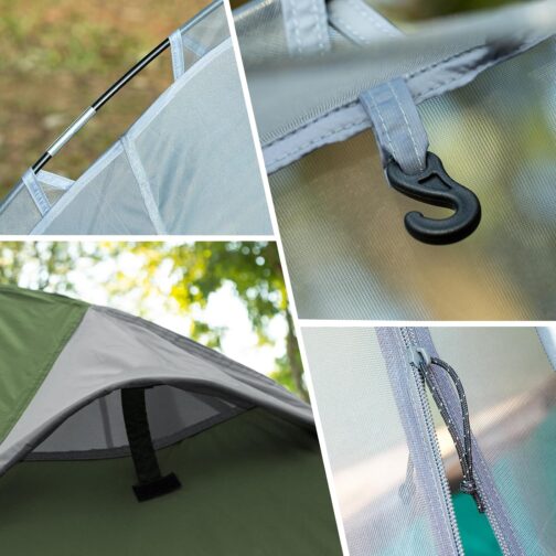Forceatt Tent, 1/2 Person Camping Tent, Ultralight Small Pack Size Tent, 1 Person, Waterproof, Quick Assembly, Double Layer Dome Tents, for Camping, Motorcycle Trips, Trekking, Hiking Trips, Festivals – Bild 4