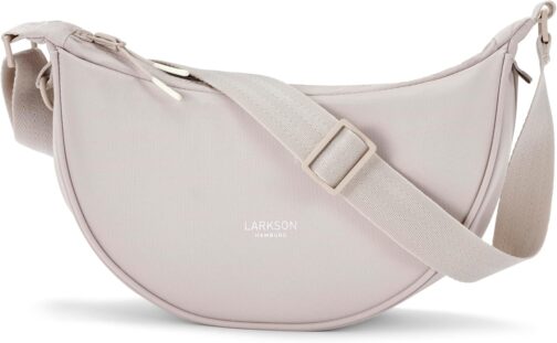 LARKSON Crossbody Bag for Men and Women - Solveig Medium - Shoulder Bag in Half Moon Style - Semi-Circular Shoulder Bag - Moon Bag Design - Water-Repellent, sand, Minimal