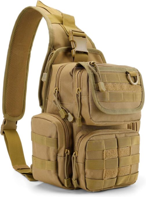 G4Free Tactical Chest Bag Military Shoulder Bag Chest Sling Pack Molle Army Crossbody Bag Military Shoulder Bag Single Strap Backpack for Travel Hiking Camping Trekking