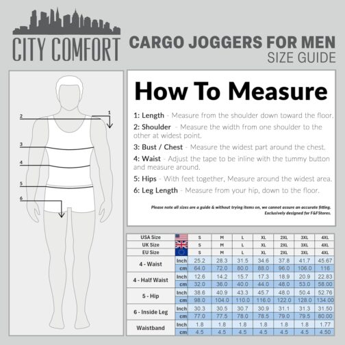 CityComfort Men's Long Jogging Bottoms with 4 Pockets Jogging Cargo Trousers Casual Trousers - Gifts for Men – Bild 6