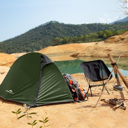 Forceatt Tent, 1/2 Person Camping Tent, Ultralight Small Pack Size Tent, 1 Person, Waterproof, Quick Assembly, Double Layer Dome Tents, for Camping, Motorcycle Trips, Trekking, Hiking Trips, Festivals – Bild 6