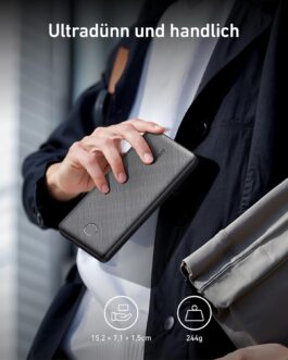 Anker Power Bank (PowerCore 10K), Compact Battery Pack with 10000mAh Capacity, PowerIQ Charging Technology and USB-C for iPhone, iPad, Samsung Galaxy, Pixel and More