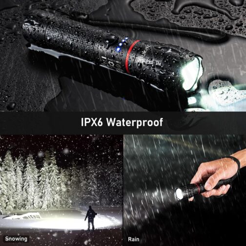 Blukar LED Torch Rechargeable, 2000 Lumens, Extremely Bright Zoomable Torches with 5 Light Modes and Long Operating Time, IPX6 Waterproof Hand Lamp for Camping, Hiking, Fishing, Outdoor, Emergency – Bild 6